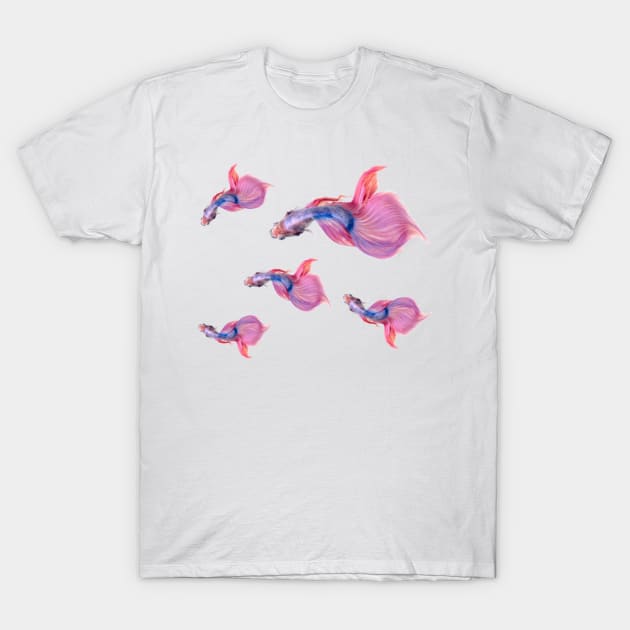 Betta Fish Siamese T-Shirt by BRIJLA